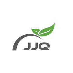 JJQ letter nature logo design on white background. JJQ creative initials letter leaf logo concept. JJQ letter design.