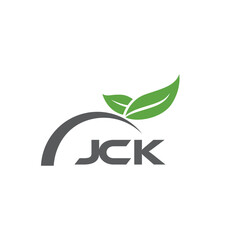 JCK letter nature logo design on white background. JCK creative initials letter leaf logo concept. JCK letter design.