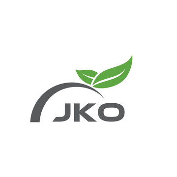 JKO letter nature logo design on white background. JKO creative initials letter leaf logo concept. JKO letter design.