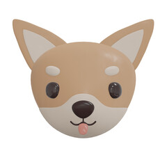 Cute Dog Cartoon Character. 3D Illustration Icon for Vet and Pet Shop.