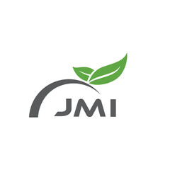 JMI letter nature logo design on white background. JMI creative initials letter leaf logo concept. JMI letter design.