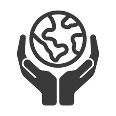Saving planet Earth glyph icon isolated on white background.Vector illustration.