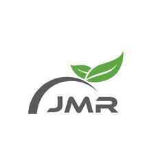 JMR letter nature logo design on white background. JMR creative initials letter leaf logo concept. JMR letter design.