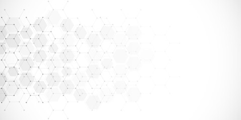 Abstract design element with geometric background of hexagons shape pattern