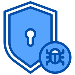 Shield blue outline icon