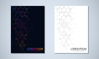 Fototapeta na wymiar Abstract geometric background with hexagons shape pattern for a business brochure or cover book, page layout, flyer design, and poster template