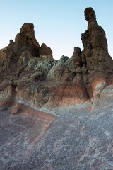 Landscape of rock formations in the natural park of Las Cañadas del Teide. Tenerife, Canary Islands. Spain