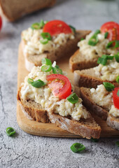 Vorschmack sandwiches - typical Jewish dish