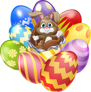recommend clip art: Easter Bunny Giant Chocolate Easter Eggs Cartoon