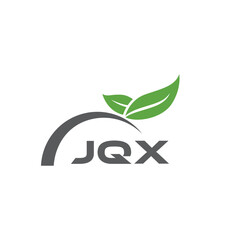 JQX letter nature logo design on white background. JQX creative initials letter leaf logo concept. JQX letter design.