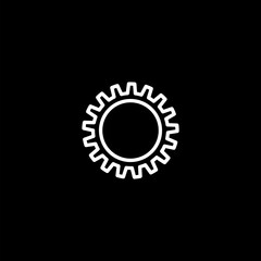 Gear icon icon isolated on black background. 
