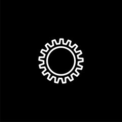 Gear icon icon isolated on black background. 