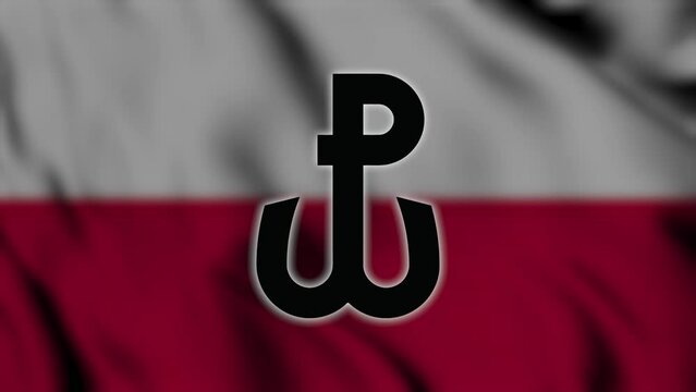 The flag of Poland and the Kotwica - was a World War II emblem of the Polish Underground State and Armia Krajowa