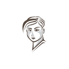 face logo abstract female vector illustration design