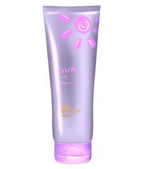 Sunscreen. SPF cream. Summer in the hand.