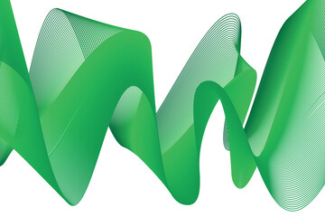 Abstract green light lines on white background. abstract wave background for computer wallpaper and landing page.
