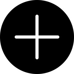 There is a plus sign in the center of the black circle.