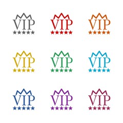 VIP Very important person  icon isolated on white background. Set icons colorful