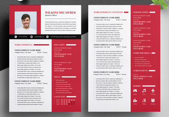 Red Corporate Resume Design Layout Template