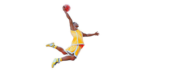 Fototapeta na wymiar Realistic silhouette of a NBA basketball player man in action isolated white background.