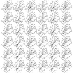 Elegant hand drawing silhouette flower petal or leaves seamless pattern, fabric, texture, background, vector graphic