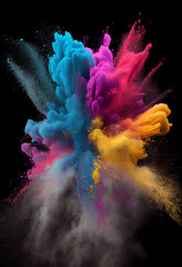 color splash background holi festival created by generative ai