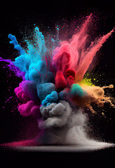 color splash background holi festival created by generative ai