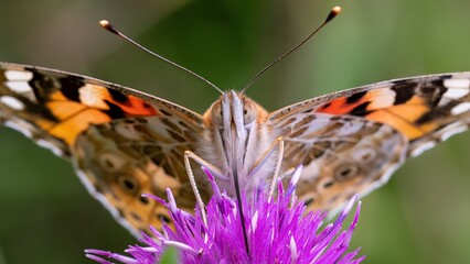 Painted lady butterfly on flower
