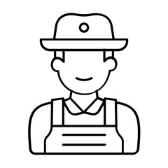 Japanese farmer Vector Icon Fully Editable

