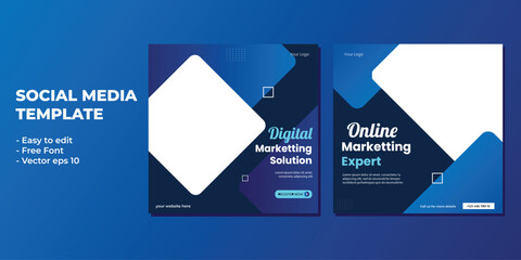 Set of editable minimal square banner template. Suitable for social media post and web internet ads. Vector illustration with photo college