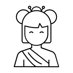 Japanese girl Vector Icon Fully Editable

