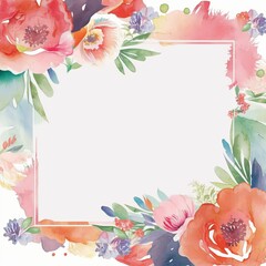 Watercolor flower frame background