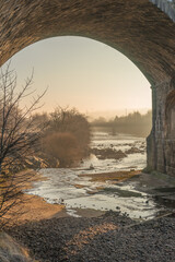 View of the River South Tyne at Alston Arches, Haltwhistle, UK