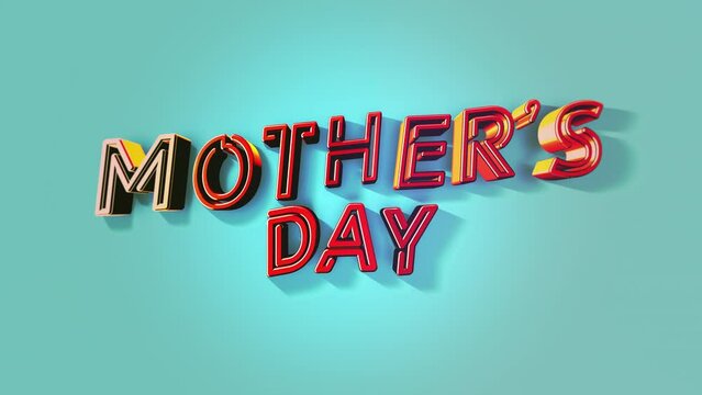 Modern Mother Day text on fashion blue gradient, motion abstract holidays, promo and advertising style background