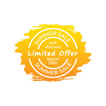summer sale badge, summer special offer, limited offer seal, label, sticker, tag vector illustration