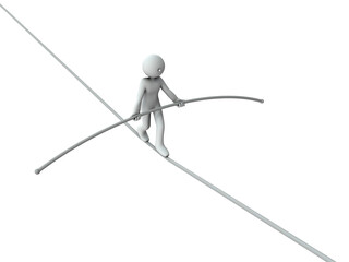 綱渡りのようなハイリスクな状態のキャラクター
