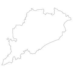 Odisha, Orissa vector illustration map