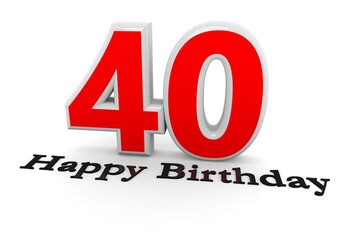 3d Rendering of a number with Happy Birthday