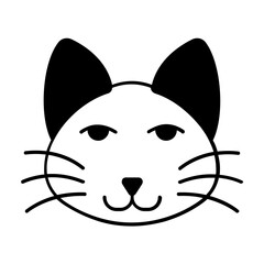 Cat face Vector Icon Fully Editable

