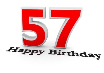 3d Rendering of a number with Happy Birthday