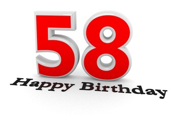 3d Rendering of a number with Happy Birthday