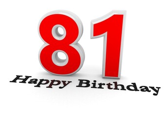 3d Rendering of a number with Happy Birthday