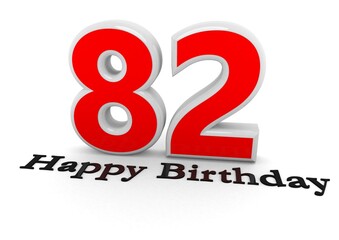 3d Rendering of a number with Happy Birthday