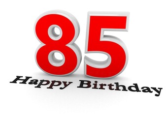 3d Rendering of a number with Happy Birthday