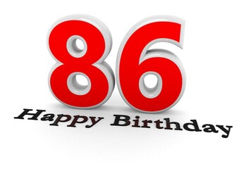 3d Rendering of a number with Happy Birthday