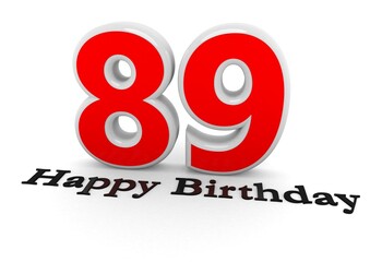3d Rendering of a number with Happy Birthday