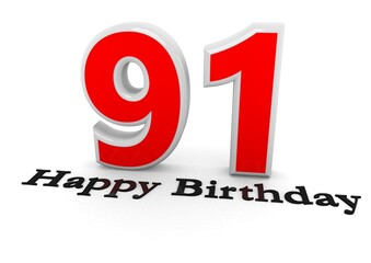 3d Rendering of a number with Happy Birthday