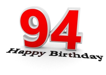 3d Rendering of a number with Happy Birthday