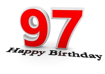 3d Rendering of a number with Happy Birthday