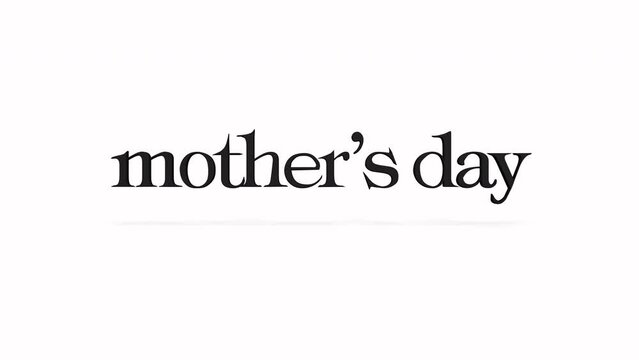 Rolling Mother Day text on white gradient color, motion abstract business, promo and holidays style background